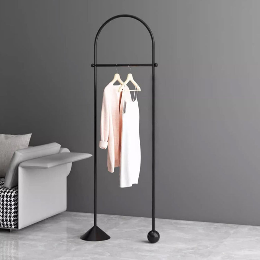 GRFIT Adjustable Garment Rack Hanging Clothes Rack Flooring Bedroom Hanging Clothes Rack Simple Living Room Coat Rack Home Light Luxury Coat Rack Standing Hanger (Color : Black)