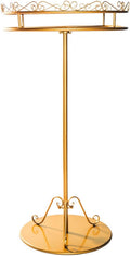 Portable Round Clothing Rack Retail Display Racks, Floor-standing Garment Rack for Hanging Clothes, Metal Clothes Racks Shelf with Retail Display Table, Gold