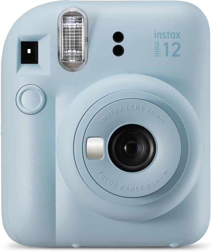 Fujifilm INSTAX MINI 12 Instant Film Camera Bundle, Includes: INSTAX Mini Film (20 Exposures), INSTAX Mini 12 Case and More (5 Items) (Pastel Blue)
