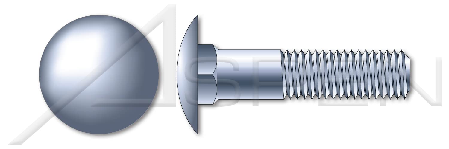(1000 pcs) 1/4'-20 X 2-1/2', Step Bolts, Truss Head, Square Neck, Steel, Zinc Plated