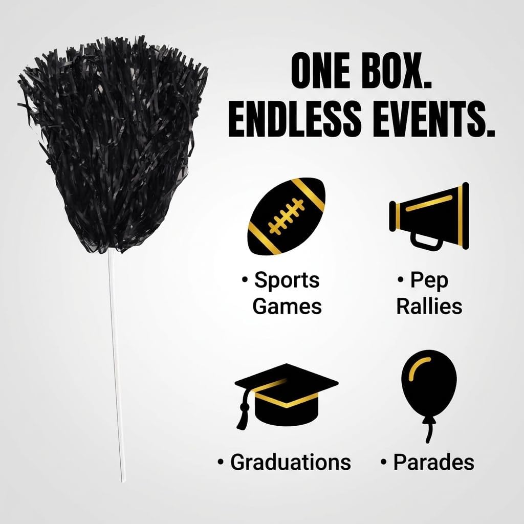 Anderson's Premium One-Color School Spirit Shakers, Cheerleader Pom Poms, Sports Fan, Football, Basketball, Homecoming, Squad, Team, Party, Dance Club, Performance, Celebrations