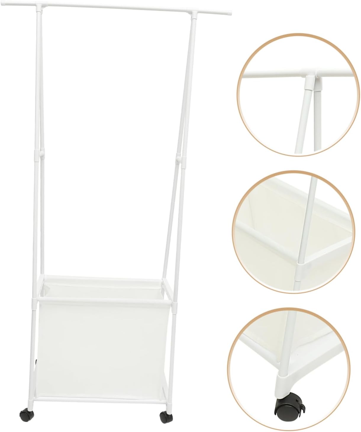 Holibanna Clothes Stand Wheels Multi Clothes Rack for Bedroom Hallway Bathroom Sturdy Garment Rack for Jackets Handbags Drying Versatile Storage