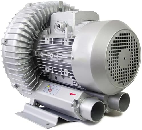 110V 60Hz 0.16-2.01HP Regenerative Blower - High-Pressure Vortex Ring Blower for Aquaculture, Fish Pond Aeration, Durable Aluminum Alloy, 120W Power