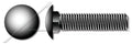 (1000 pcs) 1/4'-20 X 1-1/4', Carriage Bolts, Round Head, Square Neck, Full Thread, Steel, Black Zinc