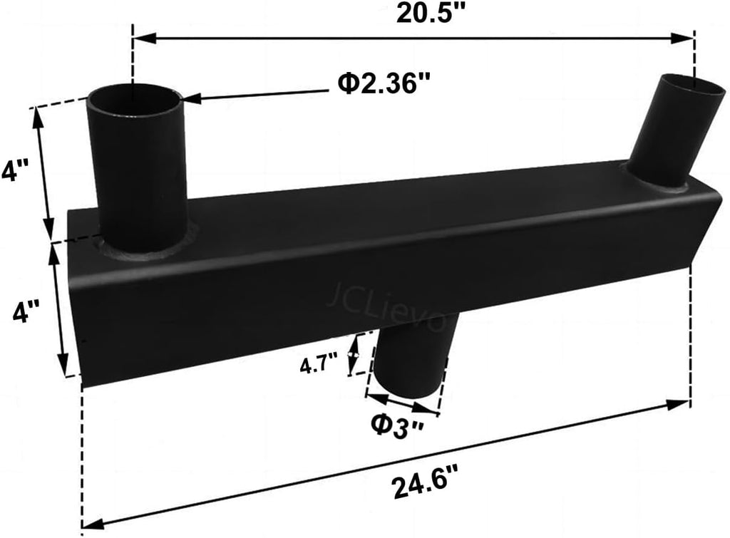 Bullhorn Bracket for 2 Lights,Bronze and Powder Coated Bullhorn Mounting Bracket,Top Tenons for 2 3/8' Slip Fitter LED Shoebox Parking Light,Bottom Portions for 3' Round Light Pole