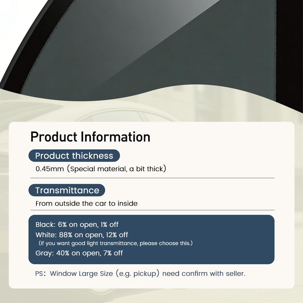 Electric Control Automotive Window Film 4PCS Black, Instant Privacy & UV Protection, Frosted to Clear Switching, DIY Kit for Car Side Windows