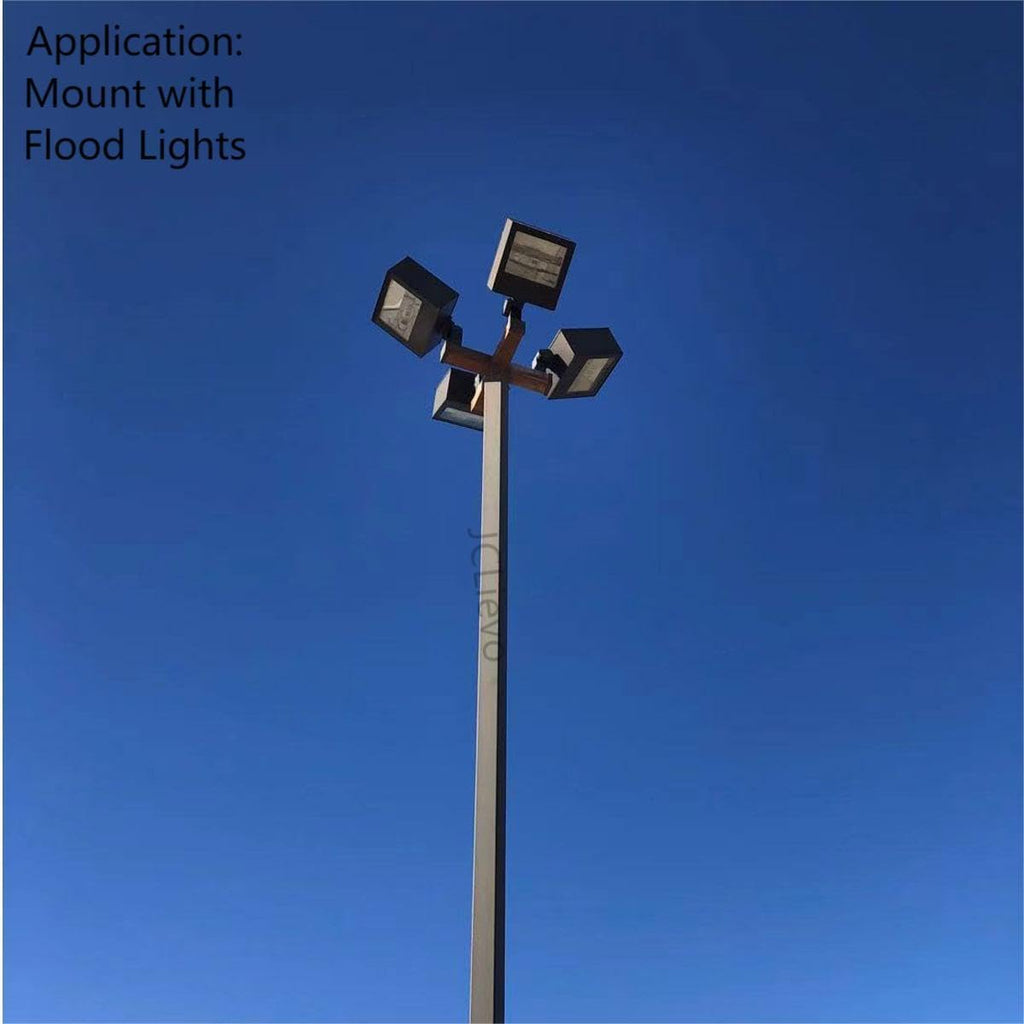 Quad 90 Degree Bull Horn Tenon with 4 Tenons,Bronze Low Profile Bullhorn Light Pole Brackets,Top Tenons Fits with 2 3/8' Slip Fit Mount,Powder Coated Finish