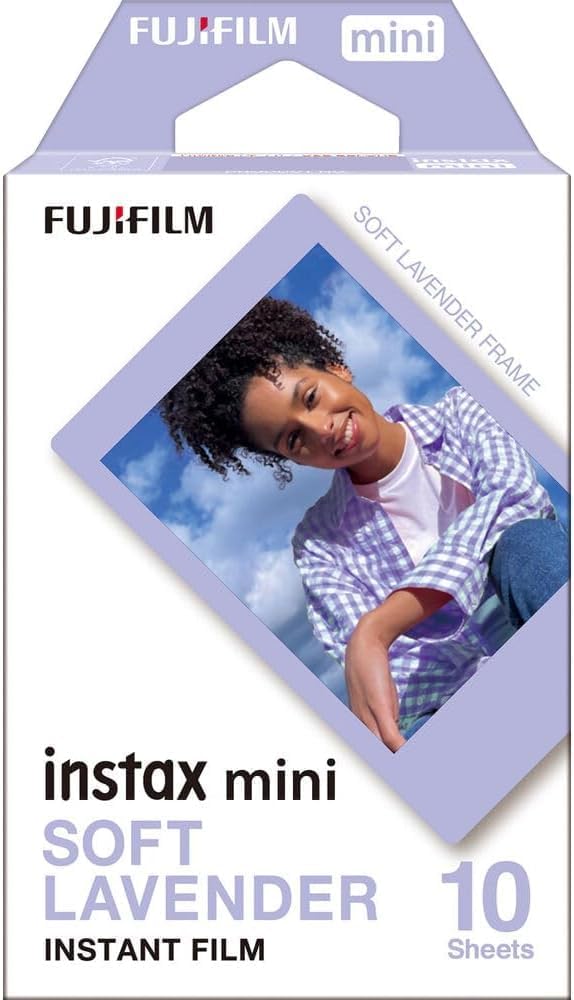 FUJIFILM INSTAX MINI Soft Lavender Instant Film (100 Exposures) Bundle with Microfiber Cleaning Cloth
