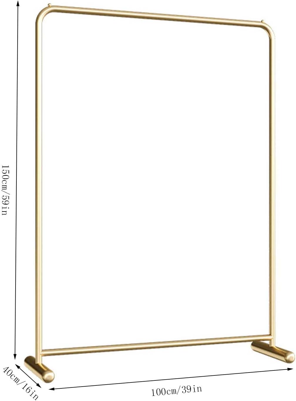Gold Clothing Rack Industrial Pipe Clothing Rack Retail Clothing Display Stand Garment Rack for Hanging Clothes Clothing Display Stand Clothing Standing Rack for Balcony (Gold 100cm)