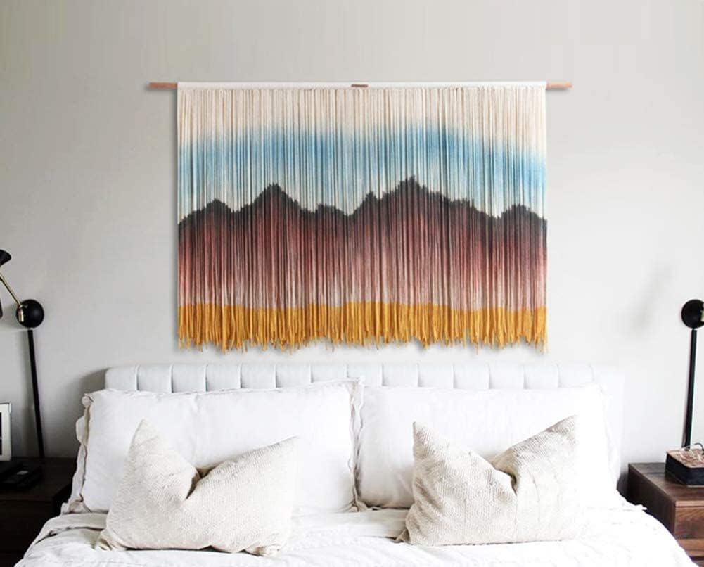 Boho Chic Woven Tapestry Macrame Wall Hanging Handmade Macrame Tapestry Woven Wall Art Bohemian Wall Decor Textile Wall Hangings (Size : 110x150cm)