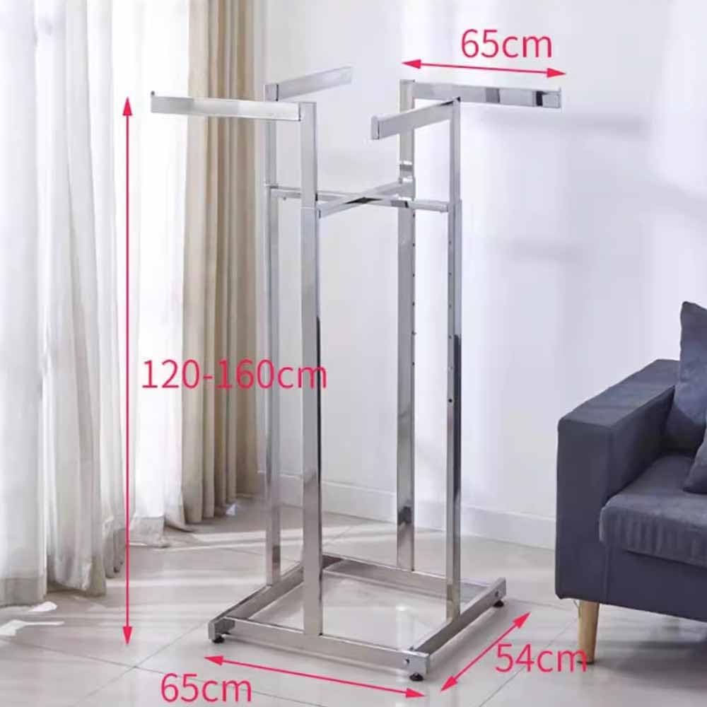 Industrial Pipe Clothing Rack, Adjustable Metal Clothing Store Display Stands, Floor-Standing Hanging Garment Rack, for Hanging Clothes,Gold