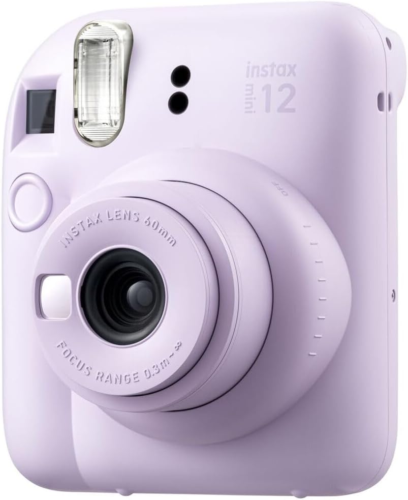 Fujifilm INSTAX MINI 12 Instant Film Camera (Lilac Purple) Bundle, Includes: INSTAX Mini Film (20 Exposures), INSTAX Mini 12 Case and More (5 Items)
