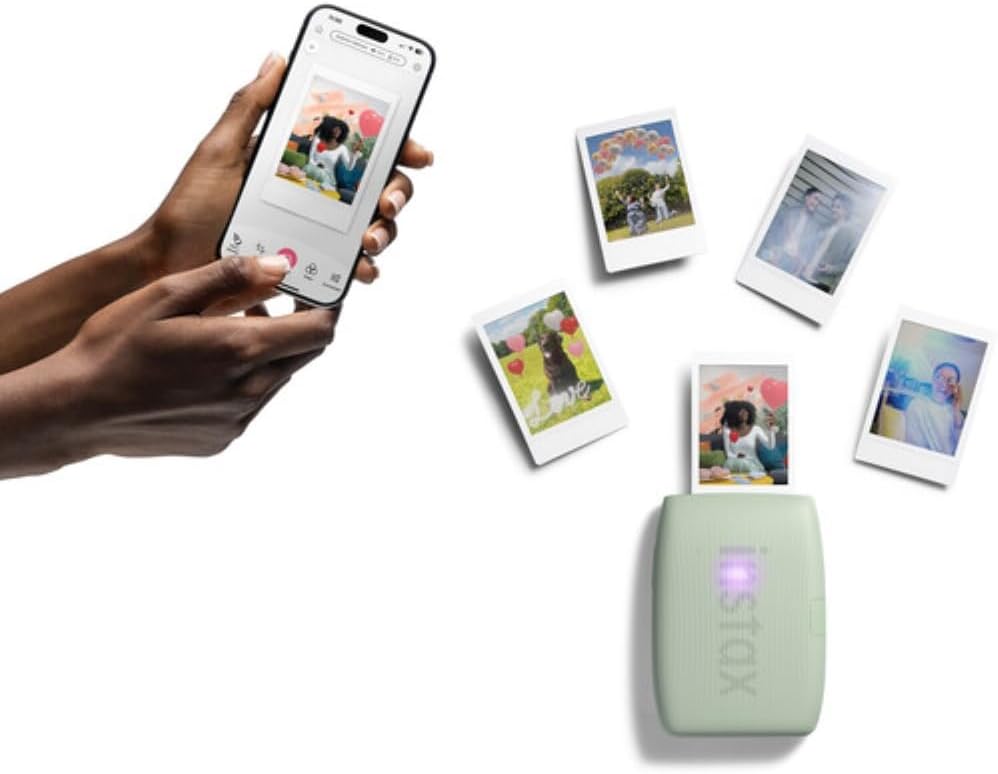 FUJIFILM INSTAX Mini Link 3 Smartphone Printer | Sage Green Bundled with INSTAX Mini Instant Film | 40 Exposures + Instax Mini Album, Borders, Stickers & Clips + Microfiber Cleaning Cloth (5 Items)