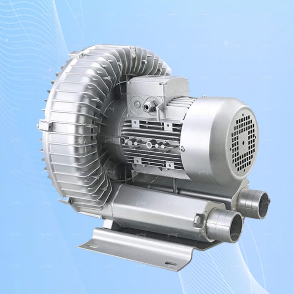 Regenerative Blower Aluminum Alloy 110V 50Hz Single Phase Vortex Ring Blower Industrial Vacuum Pump for Air Blowing Or Suction, Low Noise 0.33HP 0.47HP 0.5HP