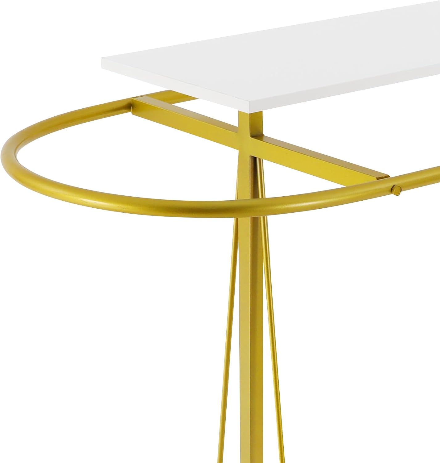 Gold Modern Clothing Display Stand Heavy Duty Commercial Clothes Hanging Rack, 110 lbs Freestanding Garment Rack with Shelf for Store, Boutique, Home