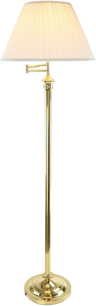 Renovator's Supply Brass Table And Floor Lighting Lamp Set Includes 1 Floor Lamp, 2 Traditional Table Bed Side Lamps, 1 Amber Desk Lamp