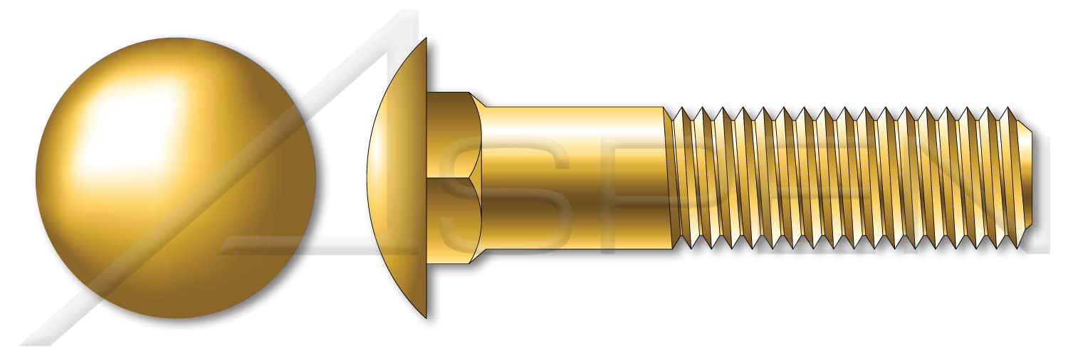 (2800 pcs) 1/4'-20 X 2, Carriage Bolts, Round Head, Square Neck, Steel, Yellow Zinc