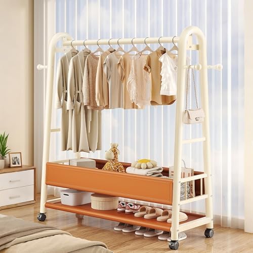 Heavy Duty Freestanding Garment Rack with Shelves, Hooks, Storage Basket - Portable Clothes Organizer for Home, Closet, Bedroom & Laundry Room