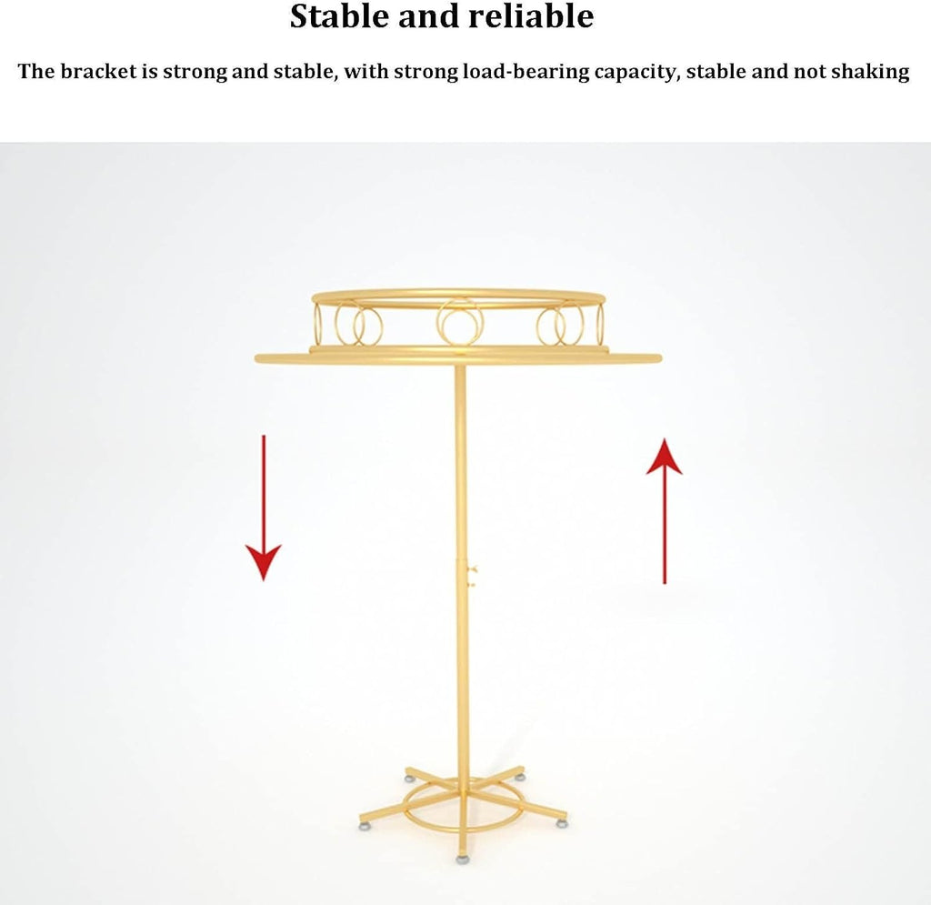 Floor-Standing Rotating Clothing Rack-Coat Hanger,Commercial Grade Clothes Display Rack,Contemporary Boutique Round Hanging Metal Garment Racks,for Hanging Clothes(Gold 60cm)