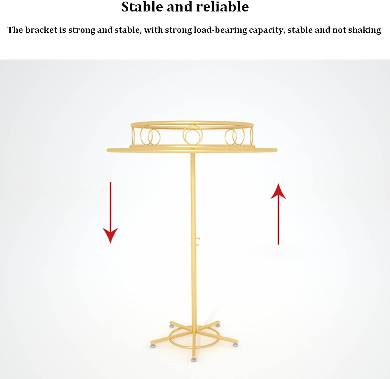 Floor-Standing Rotating Clothing Rack - Coat Hanger, Commercial Grade Clothes Display Rack, Contemporary Boutique Round Hanging Metal Garment Racks, for Hanging Clothes (Gold-50cm