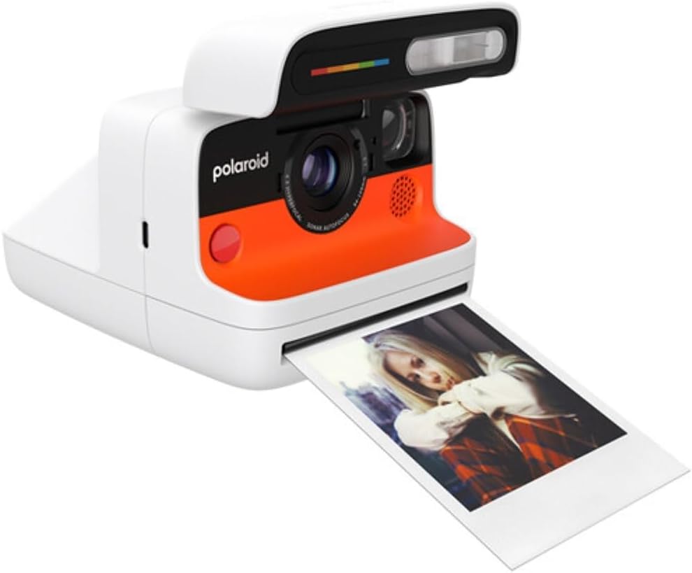Polaroid Flip Instant Camera Color Starter Set | White, 8 Exposures Bundle with Photo Album & Colored Frames + Cleaning Cloth (3 Items)