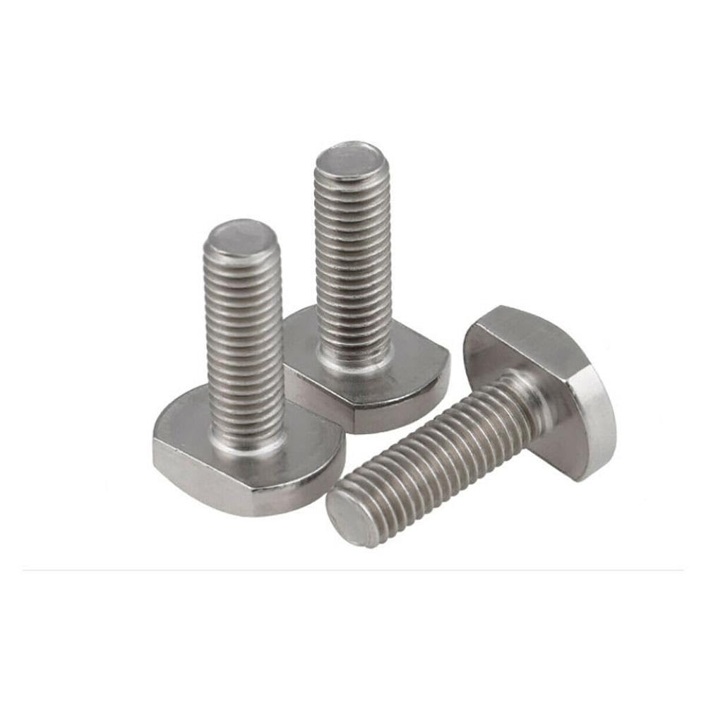 M5 M6 M8 M10 M12 T Bolts T Screw Square Head Screws 304 Stanless Steel GB37 Hammer Head Bolts for T-Slot(16mm,M6(10pcs))