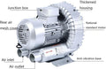 Regenerative Blower Low Noise, 0.33HP 0.47HP 0.5HP Sewage Aeration Single Phase Vortex Blower 110v 50Hz Industrial Vacuum Pump - for Fish Pond(250W/0.33HP)
