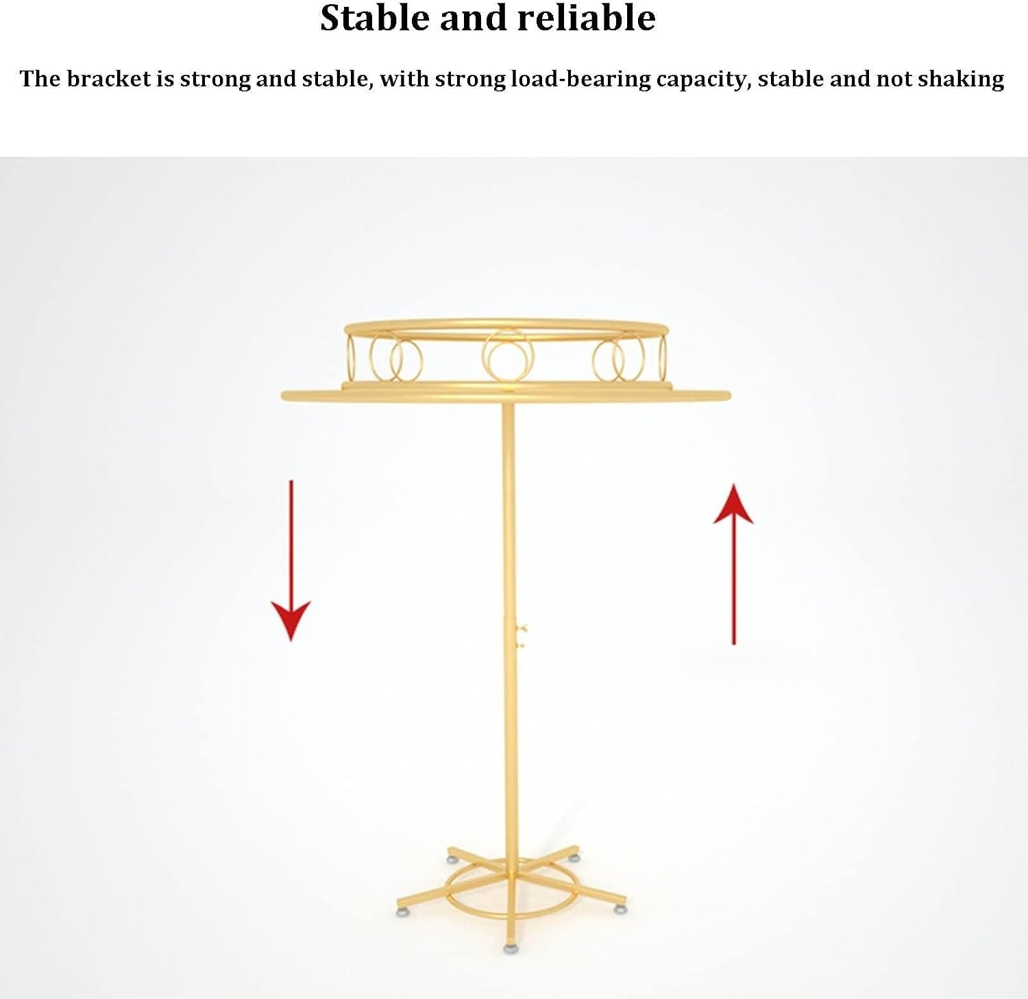 Coat Hanger - Floor-Standing Rotating Clothing Rack, Commercial Grade Clothes Display Rack, Contemporary Boutique Round Hanging Metal Garment Racks, For Hanging Clothes Retail(Gold,23.6inch)