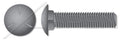(2000 pcs) 1/4'-20 X 2-1/4', Carriage Bolts, Round Head, Square Neck, Undersized Body, Full Thread, Grade 5 Steel, Plain