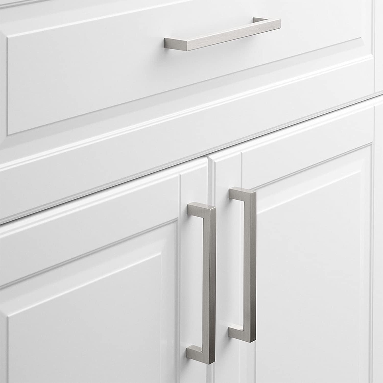 homdiy 35 Pack 7-1/2 Inch Brushed Nickel Cabinet Pulls Square Dresser Handles Stainless Steel Hardware for Drawer, Cupboard