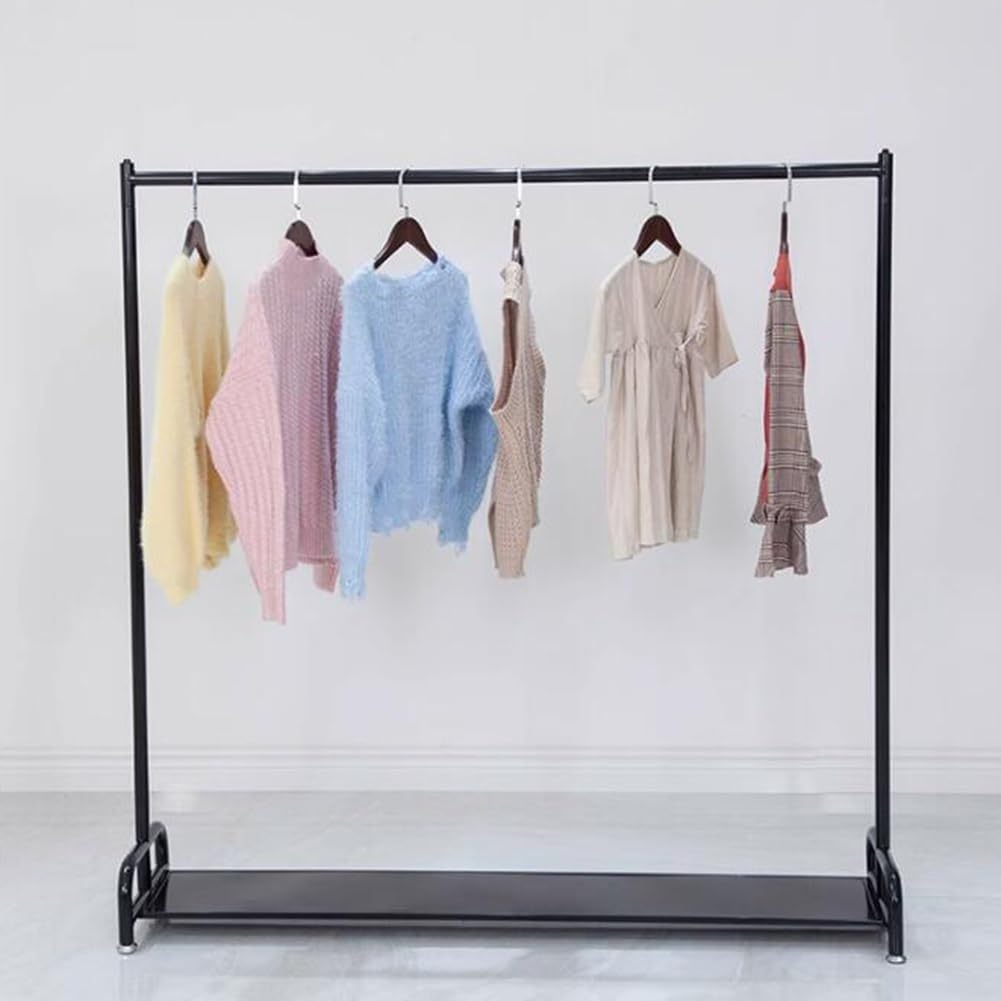 Clothing Rack, Floor Standing Heavy Duty Metal Garment Racks, Clothes Rack Display Stand with Wheels, for Boutique Shops Retail Stores and Home Storage,Black-b-100x40x135cm
