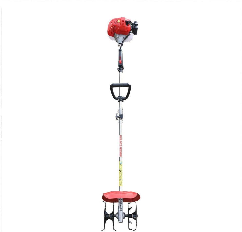 Garden Cultivator,2-Stroke Gasoline Engine Rototiller Gas Powered,1.25KW Tiller Cultivator Farm Plant Tilling,Cultivated Land Reclamation Micro Tillage Ripper for Garden Lawn