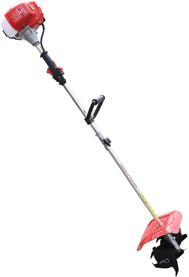 Mini Tiller Cultivator - 42.77CC 1.25KW Two-Stroke Gas-Powered Hand Push Tiller Cultivator w/Air-Cooled System - 4 Blades Tilling Deepth 9M US