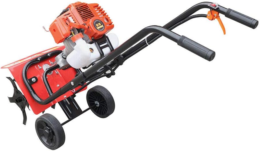 Tiller Cultivator 52CC 2Stroke Gas Powered Plant Garden Farm Tilling Tool Hand-Pull (Style 3)
