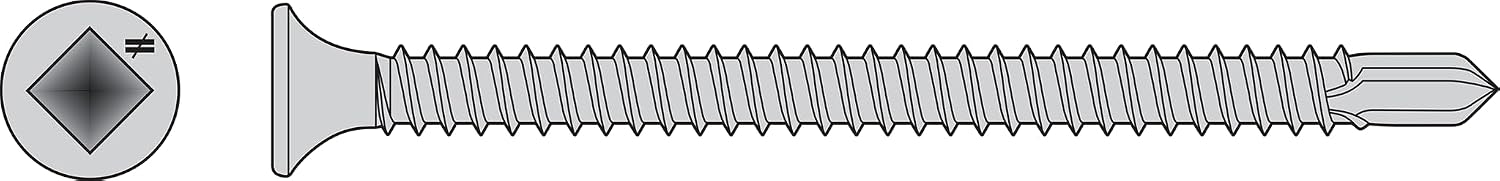 Simpson Strong-Tie F08T162BDM Self-Drilling Bugle-Head Screw — #8 x 1-5/8 in. #2 Square Drive, Type 410 (1000-Qty)