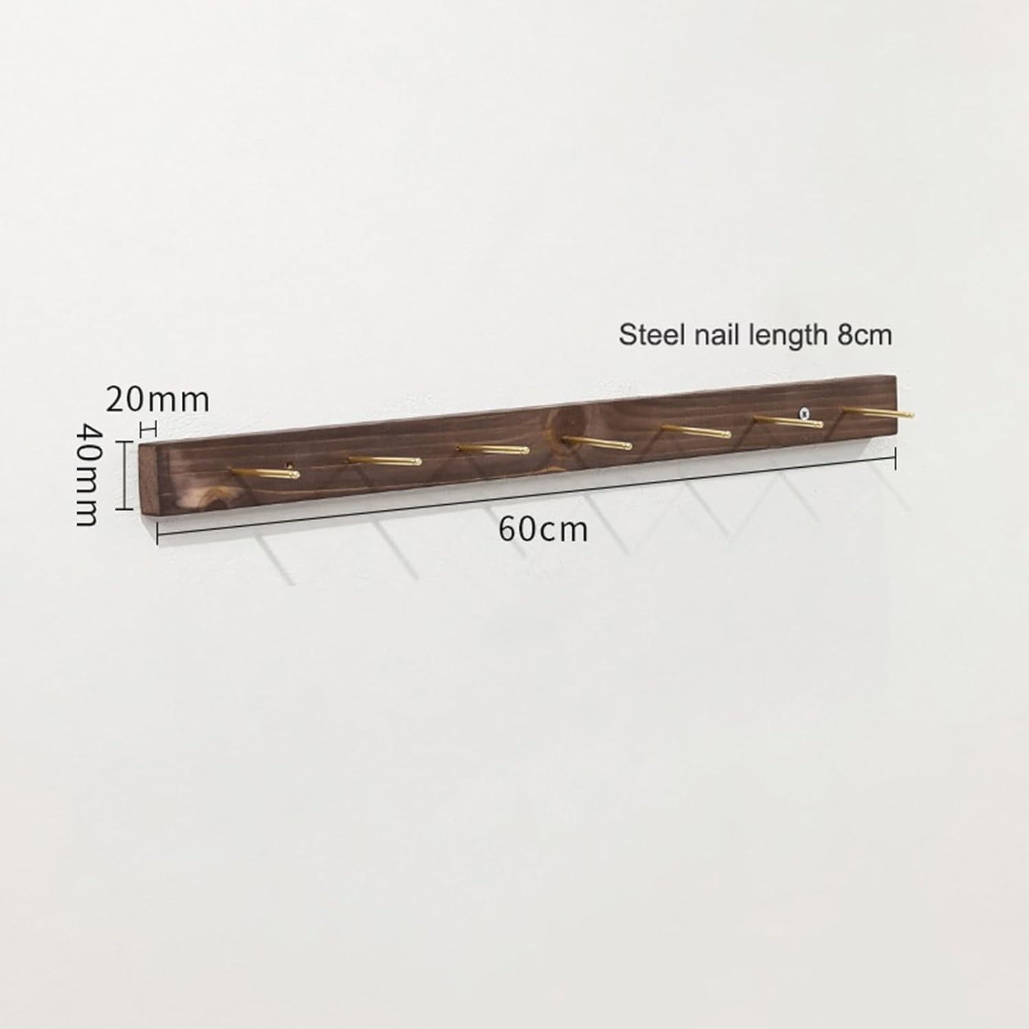 Wall Mounted Jewelry Stand Organizer, Hanging Earring Holder Keyring shelf Bracelets Rings Bangles Display Rack sock holder,For Clothing Store/Retail Store/Jewelry Store(Walnut color 6pcs,60cm)