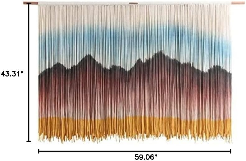 Boho Chic Woven Tapestry Macrame Wall Hanging Handmade Macrame Tapestry Woven Wall Art Bohemian Wall Decor Textile Wall Hangings (Size : 110x150cm)