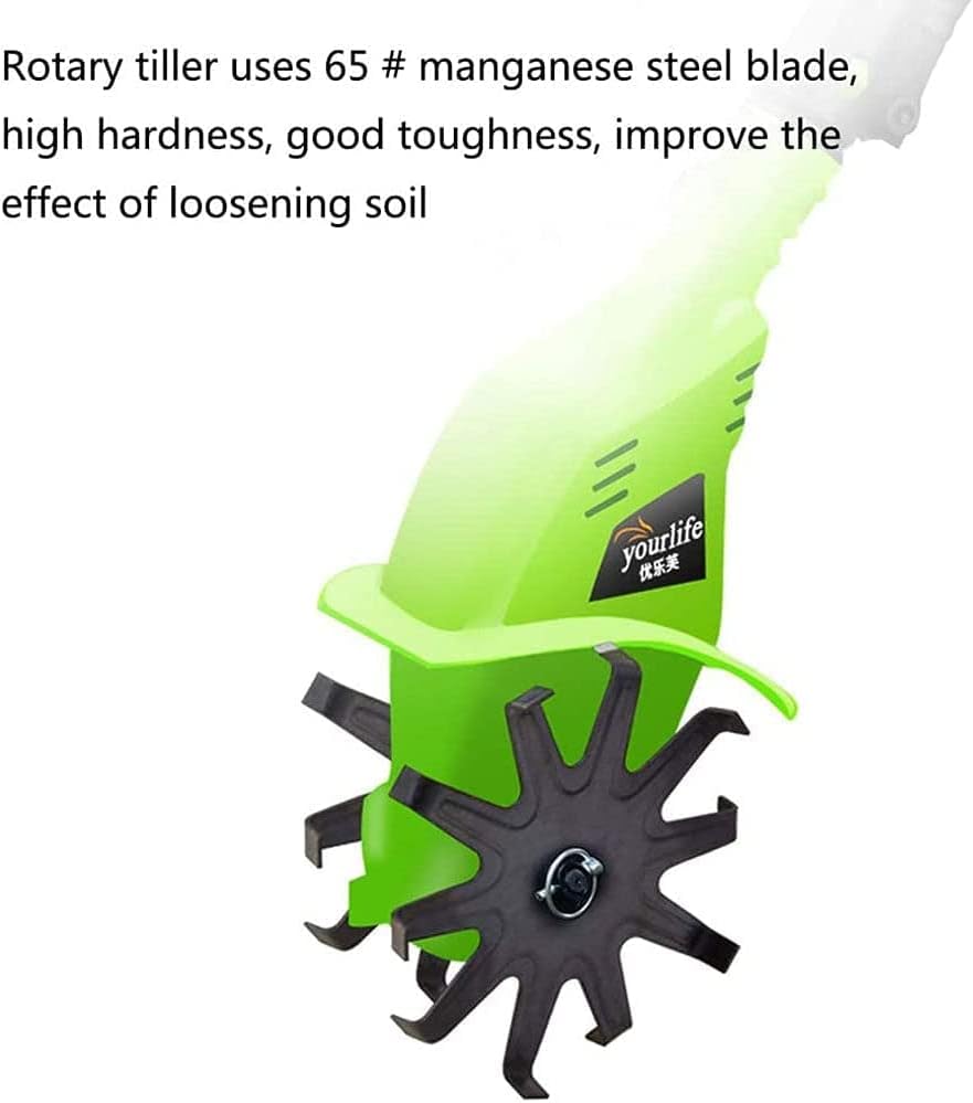 Garden Tiller, Electric Cordless Hand Tiller Cultivator with 4000mAh Rechargeable Lithium Battery and Charger