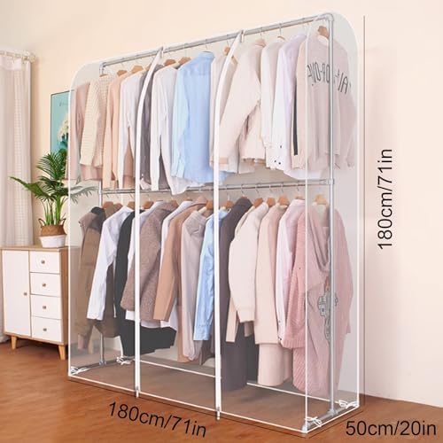 C Garment Bags for Hanging Clothes, Double-Layer Covers with Tie Rope, Perfect for Dry Cleaning & Storage, Durable Clothing Protection for Travel & Home Use