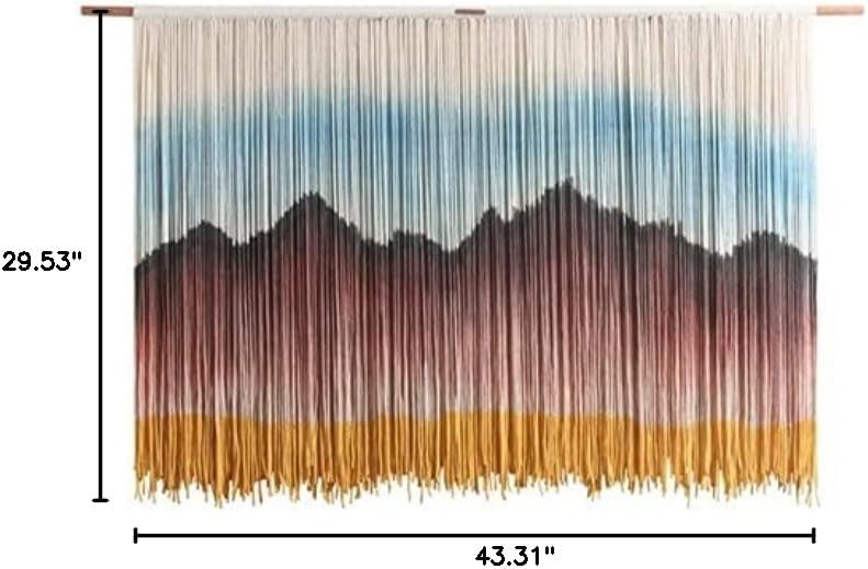 Boho Chic Woven Tapestry Macrame Wall Hanging Handmade Macrame Tapestry Woven Wall Art Bohemian Wall Decor Textile Wall Hangings (Size : 75x110cm)
