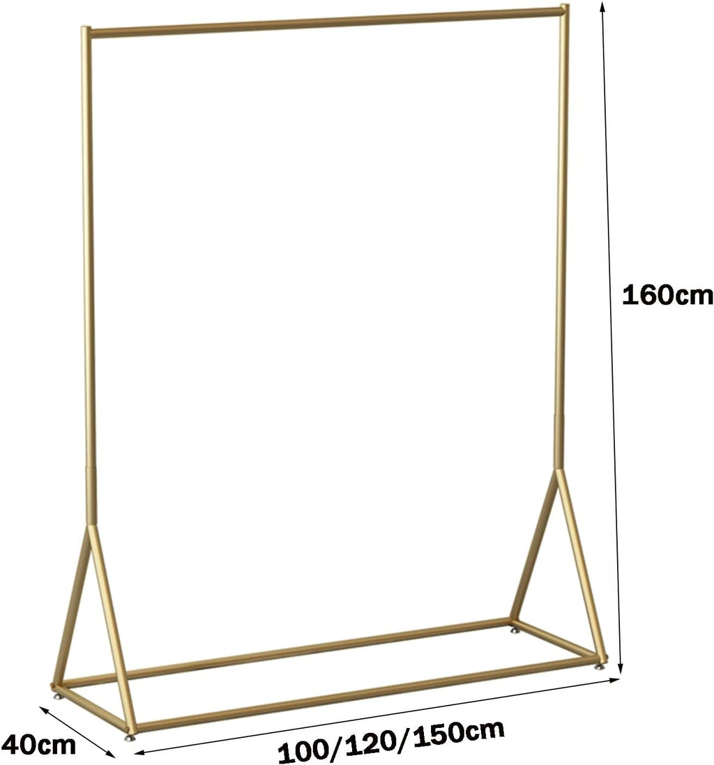 Garment Rack Heavy Duty Metal Clothing Rack for Hanging Clothes Gold Wrought Iron Clothes Rail Large Capacity Coat Rack Retail Display Rack for Bedroom and Boutique(120x40x160CM)