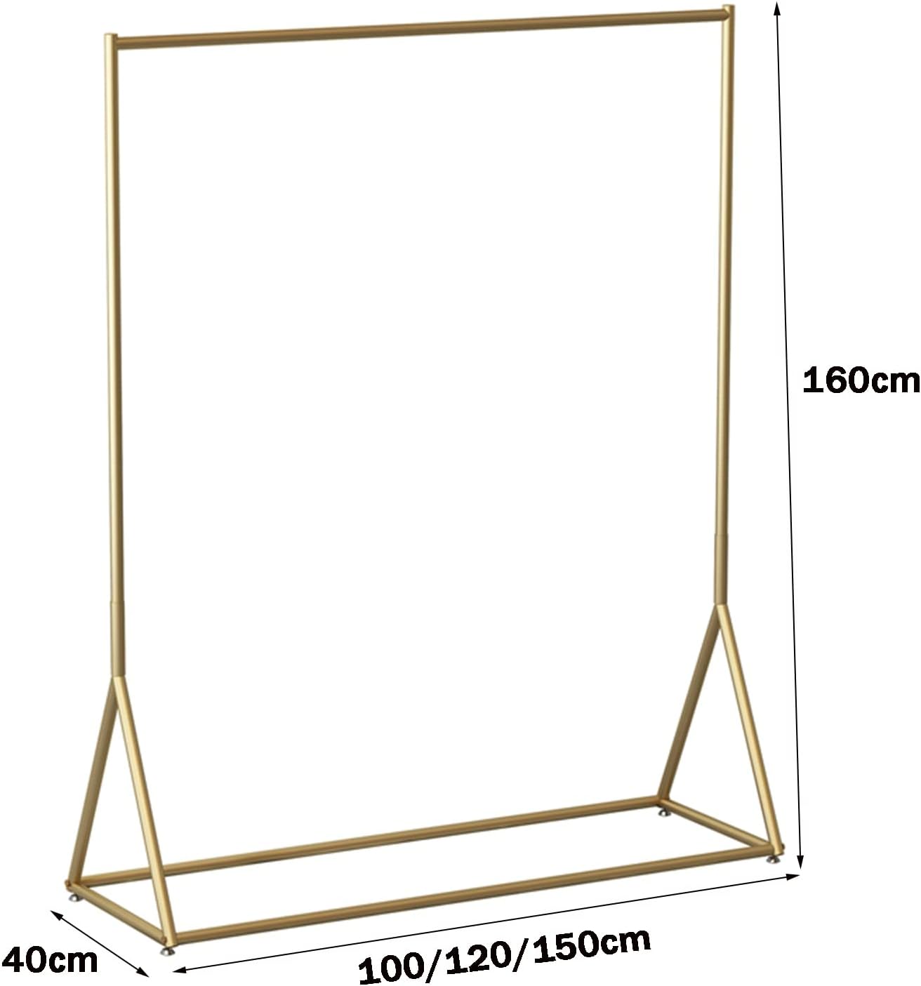 Garment Rack Heavy Duty Metal Clothing Rack for Hanging Clothes Gold Wrought Iron Clothes Rail Large Capacity Coat Rack Retail Display Rack for Bedroom and Boutique(120x40x160CM)