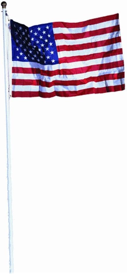 Valley Forge 18-Foot In Ground Steel Flag Pole With 3-Foot x 5-Foot Polycotton Flag