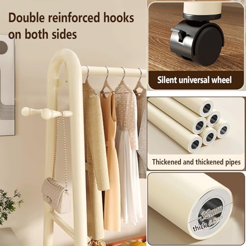 Heavy Duty Freestanding Garment Rack with Shelves, Hooks, Storage Basket - Portable Clothes Organizer for Home, Closet, Bedroom & Laundry Room