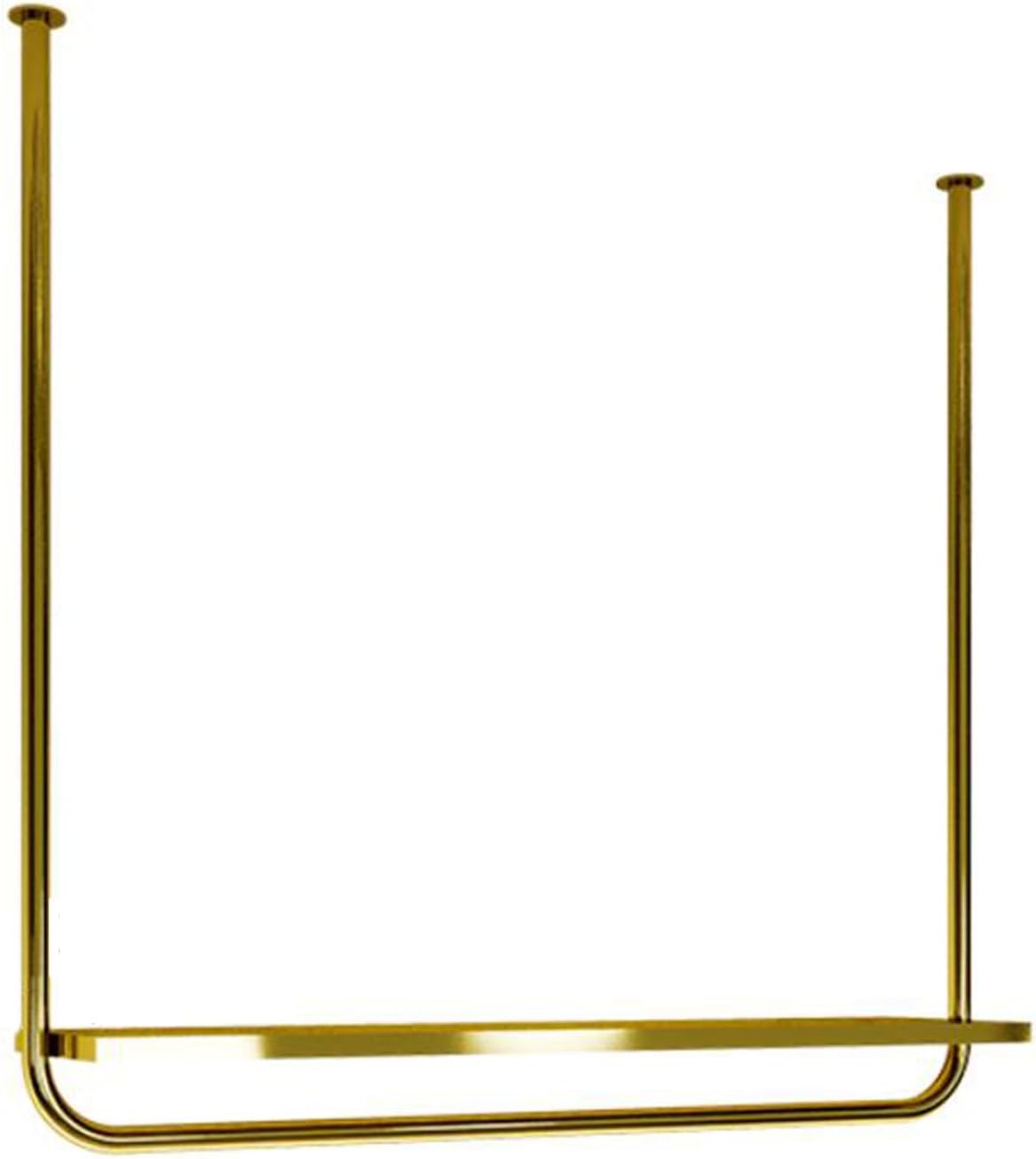 Ceiling Clothing Rack, Stainless Steel Garment Rack Hanging Clothes Rail With Shelf, Modern Coat Hanger Retail Store Display Rack, Height Adjustable, Gold(One Color-100Cm)