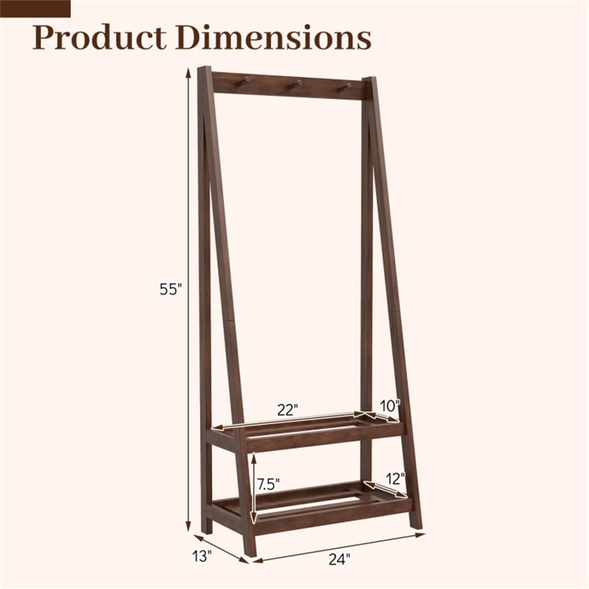 Coat Rack With Hooks and Shelf, Freestanding Wooden Hanger, Entryway Hall Tree, Rustic Mudroom Organizer, Coat Stand for Small Space, Wooden Entryway Furniture, Garment Rack with Storage