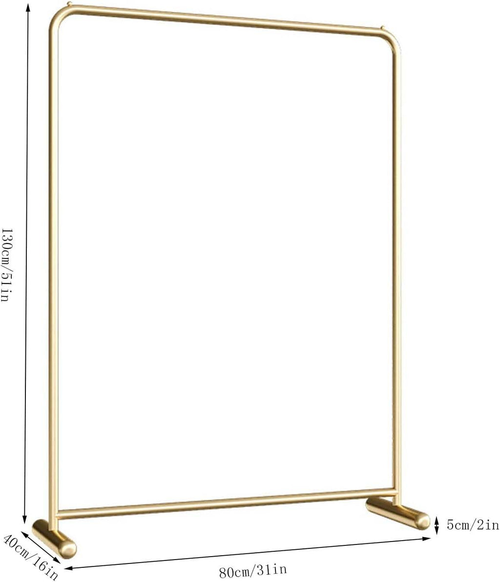 Gold Clothing Rack Industrial Pipe Clothing Rack Retail Clothing Display Stand Garment Rack for Hanging Clothes Clothing Display Stand Clothing Standing Rack for Balcony (Gold 80cm)