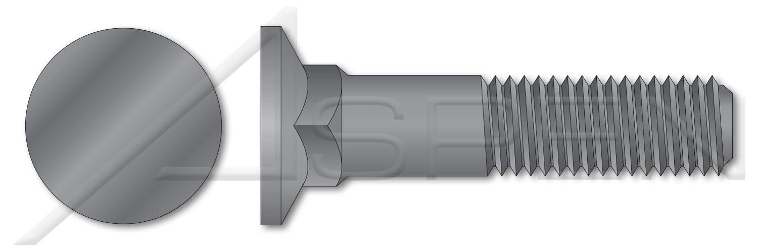 (200 pcs) M8-1.25 X 35mm, DIN 605, Metric, Carriage Bolts, Flat Head, Square Neck, Class 4.6 Steel