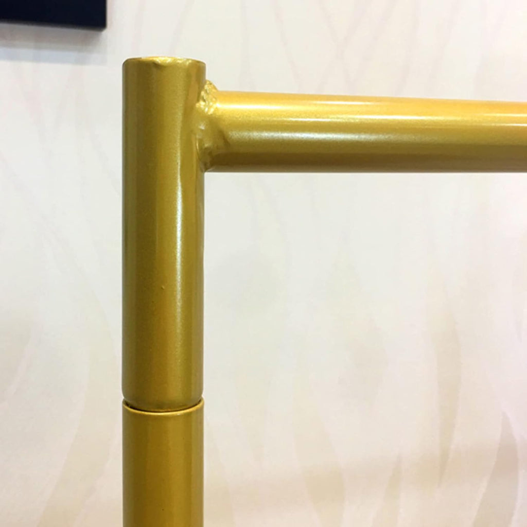 Mlaea Free-Standing Garment Rack, Portable Single-Pole Hanging Rail, Garment Rack for Hanging Clothes, for Bedroom, Clothes Shop, Balcony,Gold, 150cm(Size:80 * 42 * 150CM,Color:Gold)