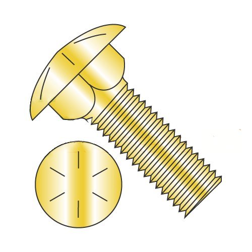 5/16-18 X 2 1/2' Carriage Bolts Grade 8 / Fully Threaded/Steel/Zinc Yellow (Quantity: 500)